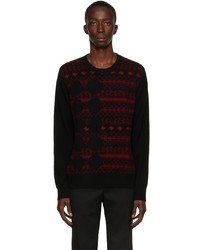 Yuki Hashimoto Black Red Cashmere Warehouse Sweater