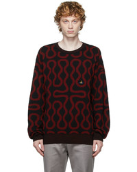 Vivienne Westwood Black Red Wool Squiggle Sweater