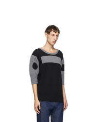 Random Identities Black Wool And Cashmere Morse Code Sweater