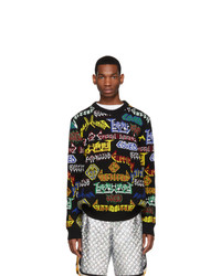 Gucci Black Wool Metal Mix Sweater