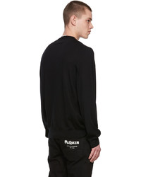 Alexander McQueen Black Wool Skull Crewneck Sweater