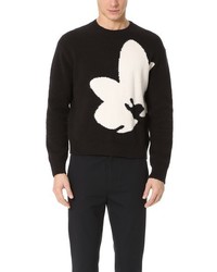 3.1 Phillip Lim Boxy Crew Neck Sweater With Floral Intarsia