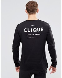 Asos Brand Long Sleeve Top With Clique Back Print