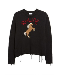 Rhude Bucking Horse Distressed Sweater