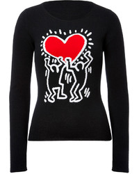 Lucien Pellat-Finet Cashmere Keith Haring Pullover In Blackniveous