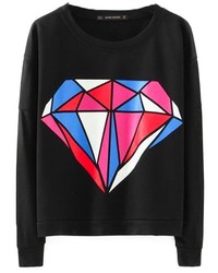 ChicNova Diamond Print Sweatshirt
