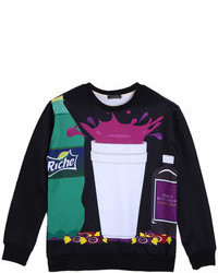 Choies Black Bottle Print Sweatshirt