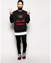 Reclaimed Vintage Christmas Sweatshirt With Stick On Countdown Days To Christmas