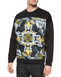 Versace Collection Graphic Crewneck Sweatshirt Black