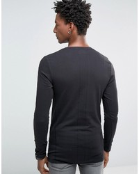 Religion Crew Neck Long Sleeve T Shirt In Muscle Fit