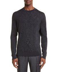 Zegna Crewneck Sweater In Dk Gry Fan At Nordstrom