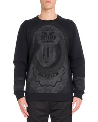 Givenchy Cuban Fit Money Print Tonal Sweatshirt Black