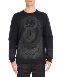 Givenchy Cuban Fit Money Print Tonal Sweatshirt Black