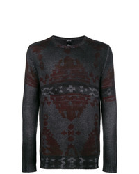 Avant Toi Faded Tapestry Print Sweater