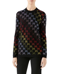 Gucci Gg Crystal Embellished Wool Sweater