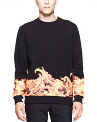 Givenchy Flame Print Cuban Sweatshirt Black