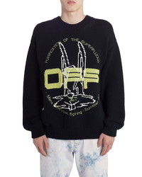Off-White Harry The Bunny Intarsia Cotton Blend Sweater