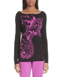 Versace Collection Intarsia Graphic Sweater