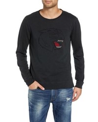 John Varvatos Star USA John Varvatos Cat Eyes Embroidered Sweatshirt