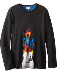 Paul Smith Junior Long Sleeved T Shirt With Rock Print Boys Long Sleeve Pullover