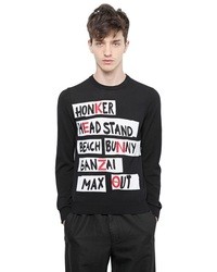 Kenzo Logo Embroidered Printed Cotton Sweater