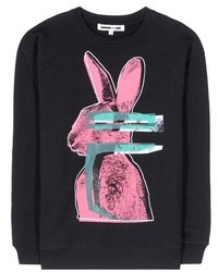 McQ by Alexander McQueen Mcq Alexander Mcqueen Glitch Bunny Printed Cotton Blend Sweatshirt