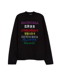Balenciaga Multicolor Multilingual Logo Intarsia Sweater