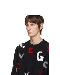 Givenchy Navy Logo Wool Sweater