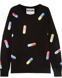 Moschino Printed Wool Sweater Black