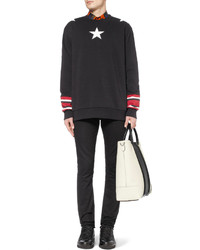 Givenchy Star Print Striped Cotton Sweatshirt