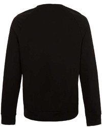 Topman Black Silk Look Printed Sweatshirt