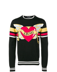 Dolce & Gabbana Winged Heart Intarsia Jumper