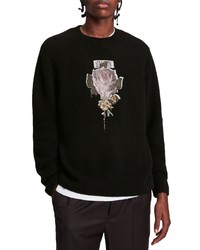 AllSaints Wreath Graphic Wool Alpaca Blend Sweater