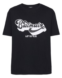 Balmain 70s Logo Print T Shirt