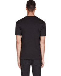 McQ Alexander Ueen Black Cross Body Print T Shirt