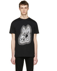 McQ Alexander Ueen Black Rabbit Skull T Shirt