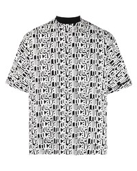 Roberto Cavalli All Over Logo Print Cotton T Shirt