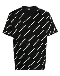 Karl Lagerfeld All Over Logo Print T Shirt