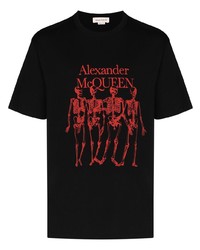 Alexander McQueen Amq Skeleton Prnt Oversized Ss Tee Blk