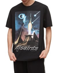 AllSaints Andromeda Cotton Graphic Tee In Washed Black At Nordstrom