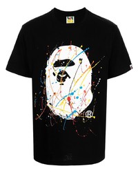 A Bathing Ape Ape Paint Splatter Print T Shirt