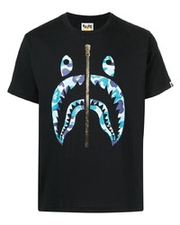 A Bathing Ape Bape Logo Check Shark T Shirt