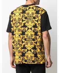 VERSACE JEANS COUTURE Barocco Logo Print Cotton T Shirt