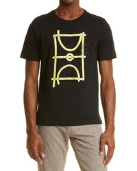 Canali Basketball Cotton Graphic Tee In Black At Nordstrom