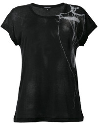 Ann Demeulemeester Bead And Feather Print Rib T Shirt