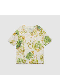 Gucci Bee Appliqu Linen Jersey T Shirt