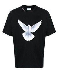3PARADIS Bird Print Cotton T Shirt