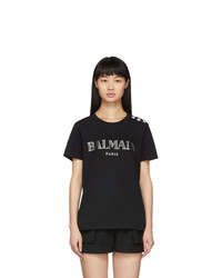 Balmain Black 3 Button Logo T Shirt