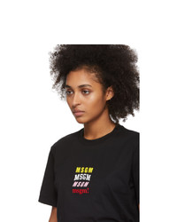 MSGM Black All Logos T Shirt
