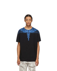 Marcelo Burlon County of Milan Black And Blue Pictorial Wings T Shirt